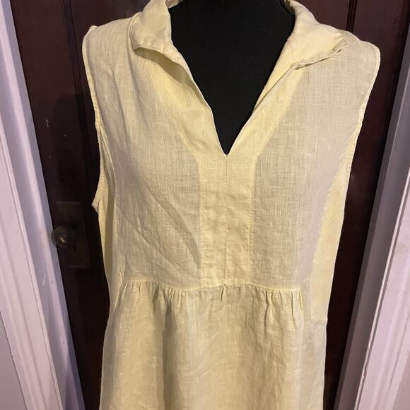 Terzo Millennio Linen Dress Yellow - Picture 3 of 10